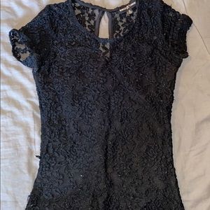 Black laced floral top